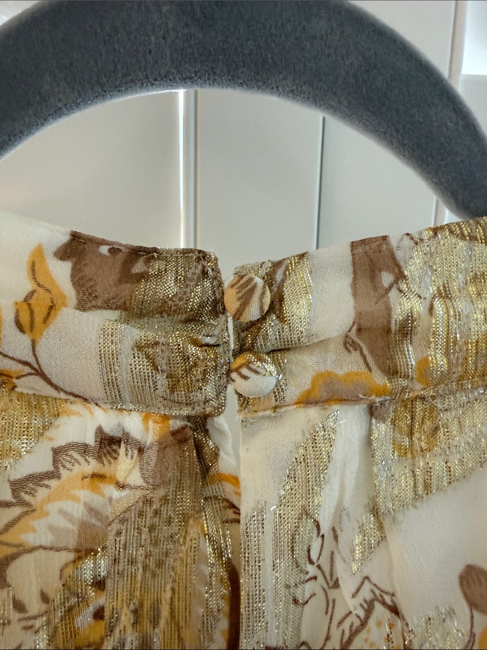 Talbots Lightweight Floral Tie-Neck Dress - Yellow & Cream - Picture 4 of 4
